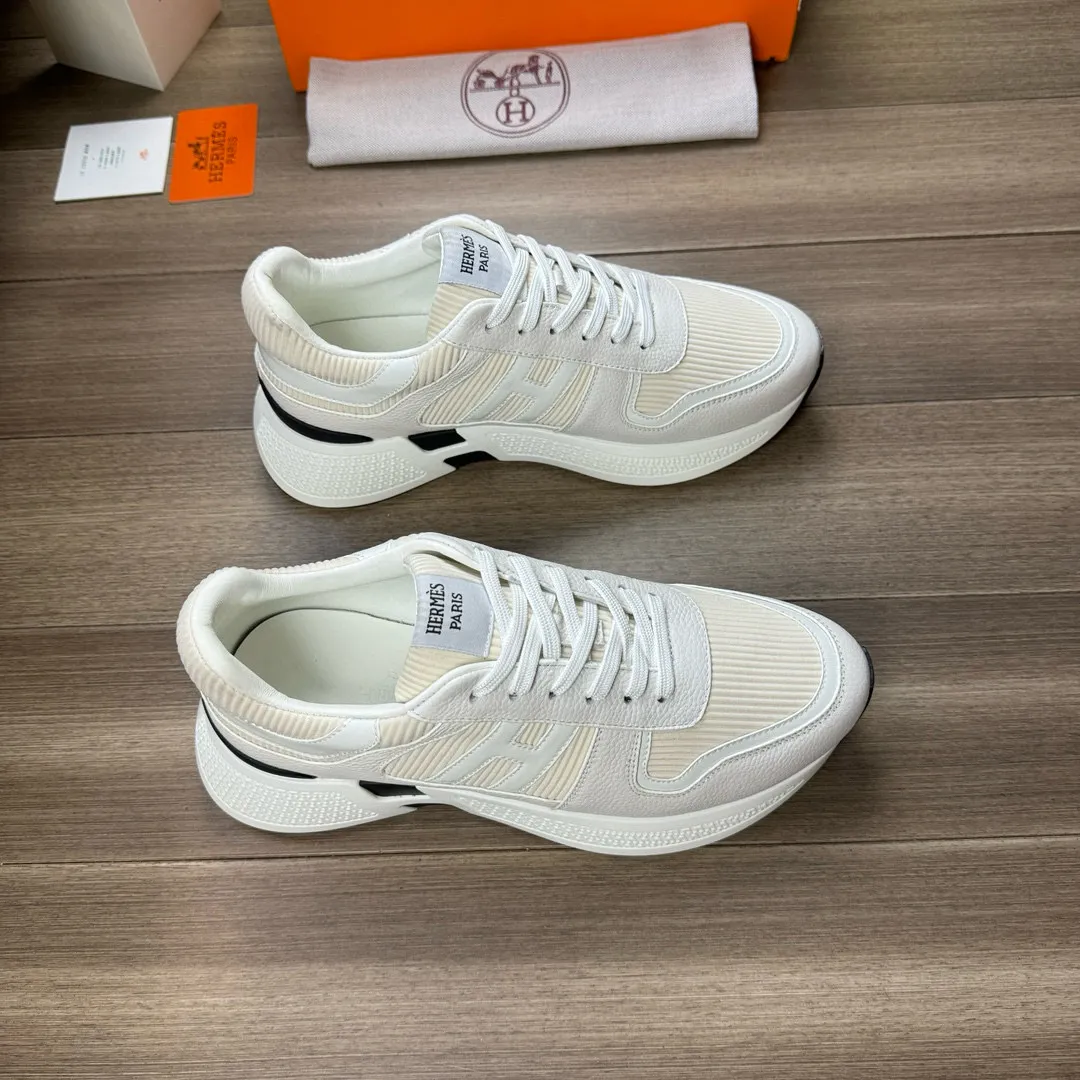 [HERMES] Hermès men's shoes 💰520💰 - High-end quality original order - Upper: 🔝 tumbled calfskin, high mercerized striped fabric, sewn brand H totem - Lining: water-dyed cowhide - Outsole: ultra-light T men's shoes 💰U foam rubber; two-color molded outsole - Super high quality control, fine workmanship: highlighted (high-end, luxury, grade) -Size :38-44, (45, customized)